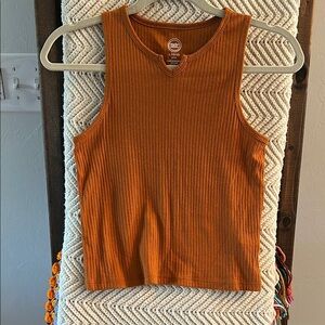 Girl’s L (10/12) Orange Ribbed Tank Top